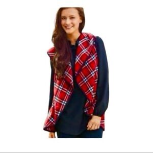 Mud Pie designer plaid vest One size fits most